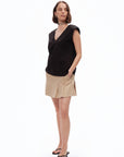 Black V-Neck Padded T-Shirt