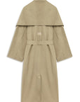 Beige Shawl-Designed Trench Coat