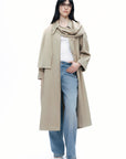 Beige Shawl-Designed Trench Coat