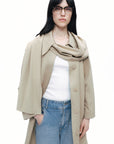 Beige Shawl-Designed Trench Coat