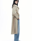 Beige Shawl-Designed Trench Coat