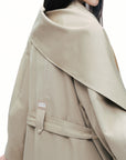 Beige Shawl-Designed Trench Coat