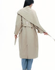 Beige Shawl-Designed Trench Coat