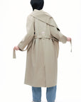 Beige Shawl-Designed Trench Coat