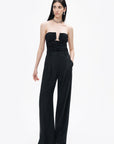 Black Drape-Designed Crop Top