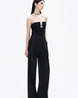 Black Drape-Designed Crop Top