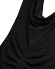 Black Padded Shoulder Maxi Dress