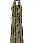 Multicolor Belt Detailed Printed Maxi Dress