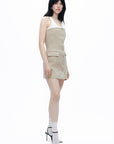 Beige Strapless Mini Dress