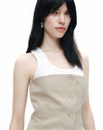 Beige Strapless Mini Dress