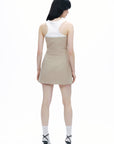 Beige Strapless Mini Dress