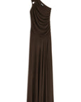 Brown One Shoulder Maxi Dress