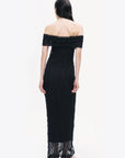 Black Off-The-Shoulder Lace Maxi Dress