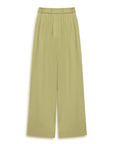 Green Metal Buckle Detailed Belted Pants