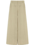 Beige Double Pleated Pants