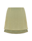 Green Mini Skirt with Tie Detail