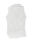 White Shawl-Designed Blouse