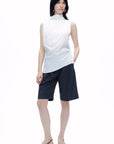 White Shawl-Designed Blouse