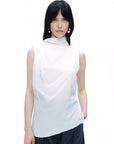 White Shawl-Designed Blouse