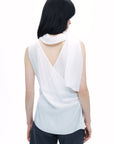 White Shawl-Designed Blouse