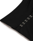 Black T-Shirt with Agraffe Accessory Detail
