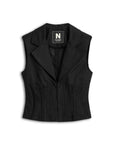 Black Corset-Designed Vest