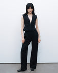 Black Corset-Designed Vest