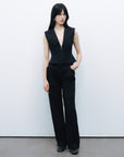Black Corset-Designed Vest