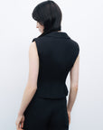 Black Corset-Designed Vest