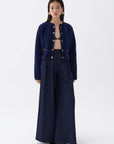 Blue Buttoned Knitwear Cardigan