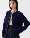 Blue Buttoned Knitwear Cardigan