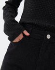 Black Stone Embroidered Jeans
