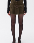 Mini Jean Skirt with Belt Detail