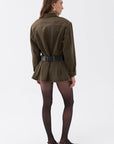 Belted Mini Shirt Dress