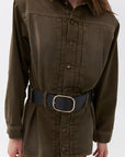 Belted Mini Shirt Dress
