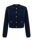 Blue Buttoned Knitwear Cardigan