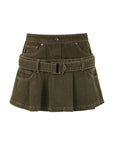 Mini Jean Skirt with Belt Detail
