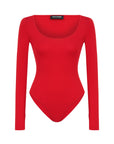 Red Crew Neck Bodysuit