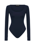Blue Crew Neck Bodysuit