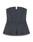 Anthracite Zippered Corset Look Blouse