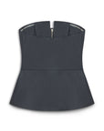 Anthracite Zippered Corset Look Blouse