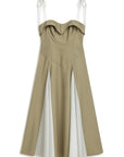 Beige Corset Look Dress