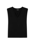 Black V-Neck Padded T-Shirt