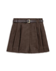 Coffee Belted Linen Mini Shorts