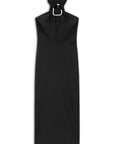Black Halter Neck Midi Dress