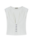 Off-White T-Shirt with Agraffe Accessory Detail