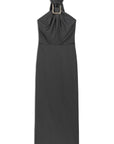 Anthracite Halter Neck Midi Dress