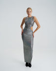 Nicole Disco Silver Cutout Midi Dress Fınal Item - Porterist 2