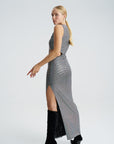 Nicole Disco Silver Cutout Midi Dress Fınal Item - Porterist 5