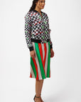 The Sharon Keyser Collection - Let's Gooo! B&W Satin Bomber Jacket